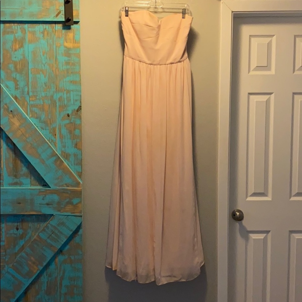 strapless floor length dress